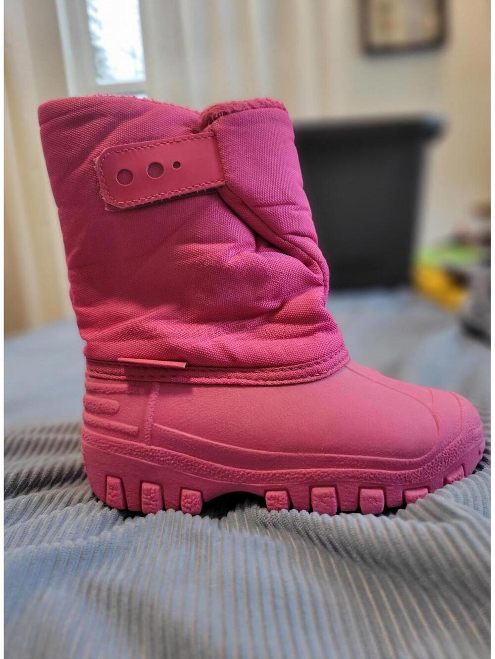 Pink Winter Snow Boots with Adjustable Strap